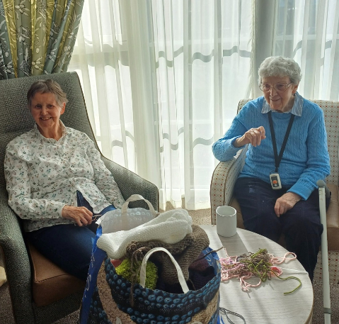 Knitting project with Oakbank Care Home residents