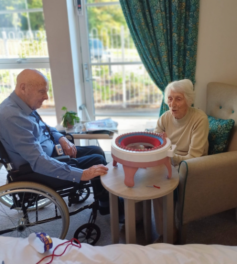 Knitting project with Oakbank Care Home residents