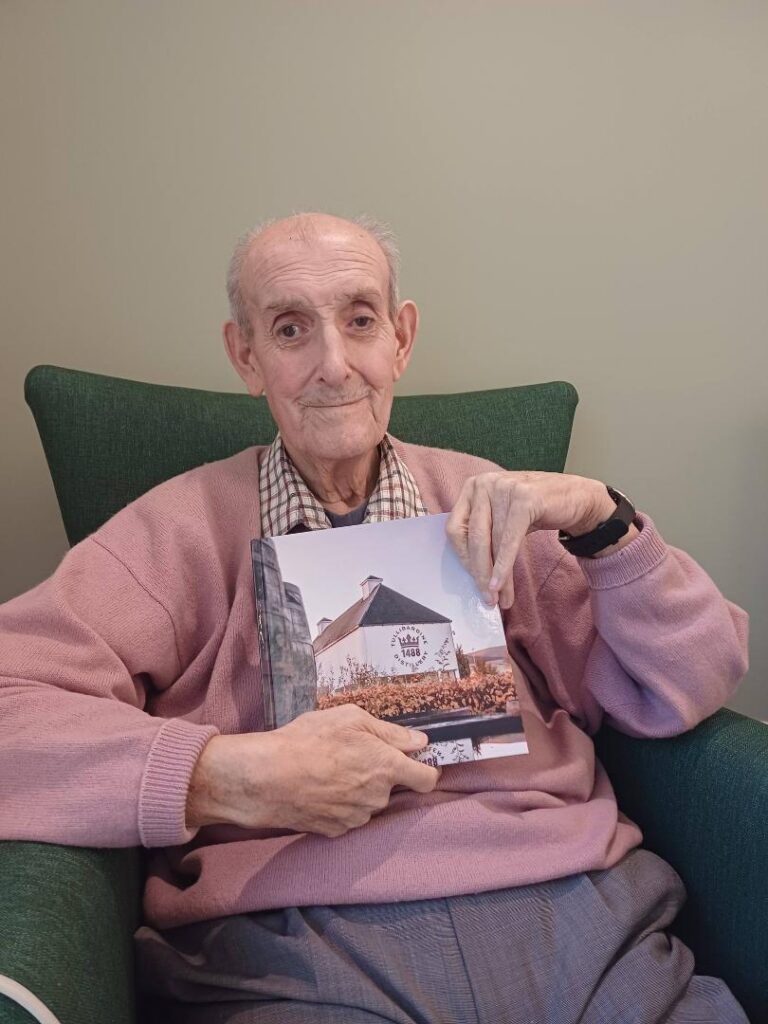 resident with diary of memories