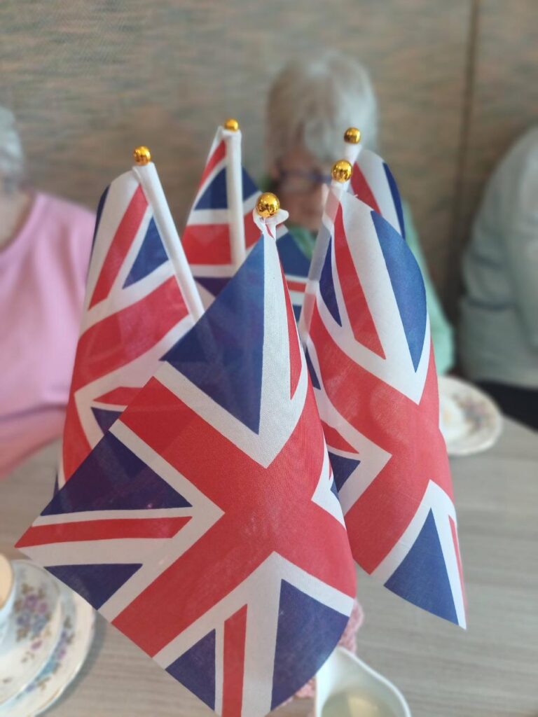 british flags on table