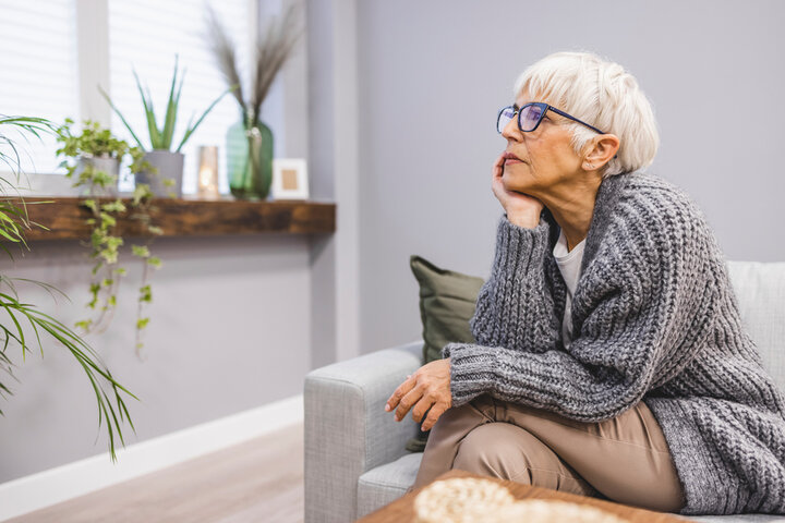 old woman looking confused