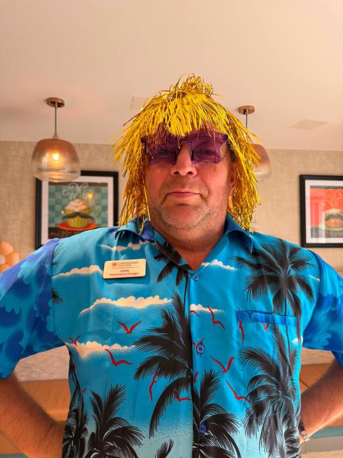 staff at summer bbq in outfit